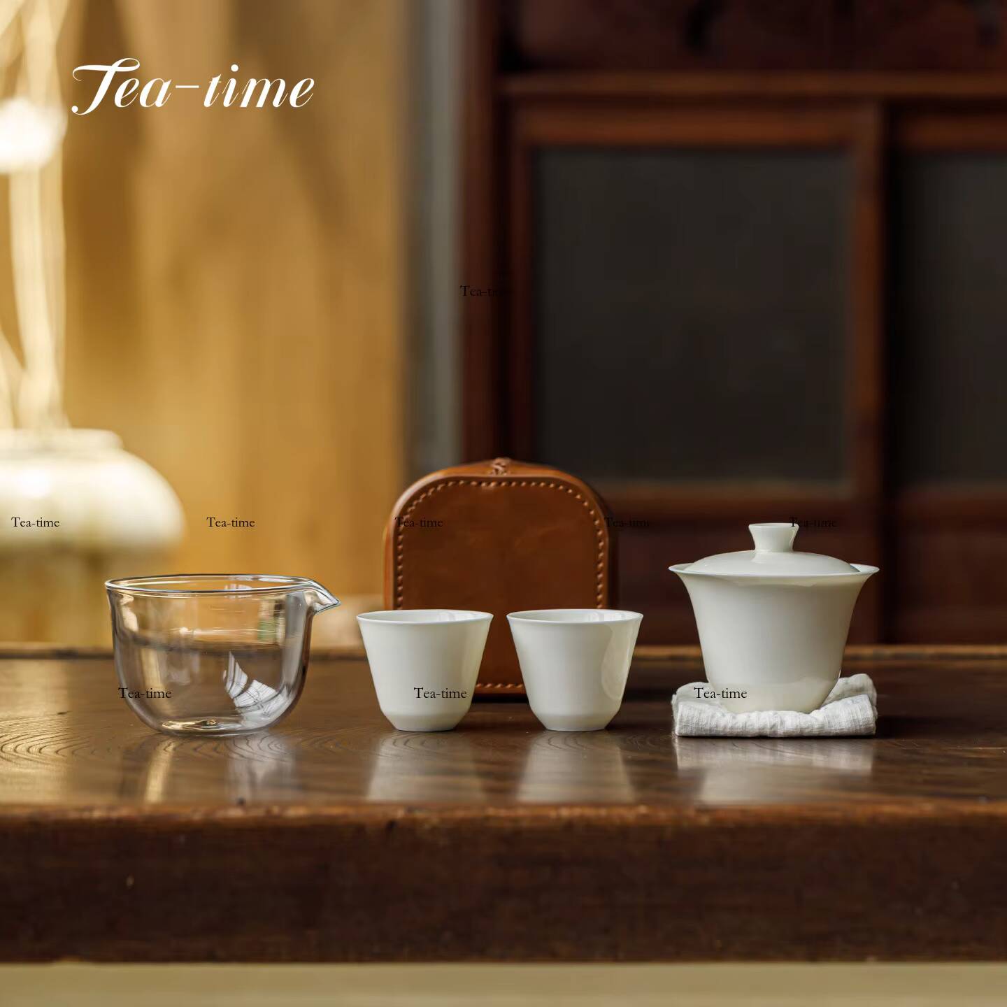 Gongfu Tea Set - White Ceramic Travel Tea Set Gaiwan