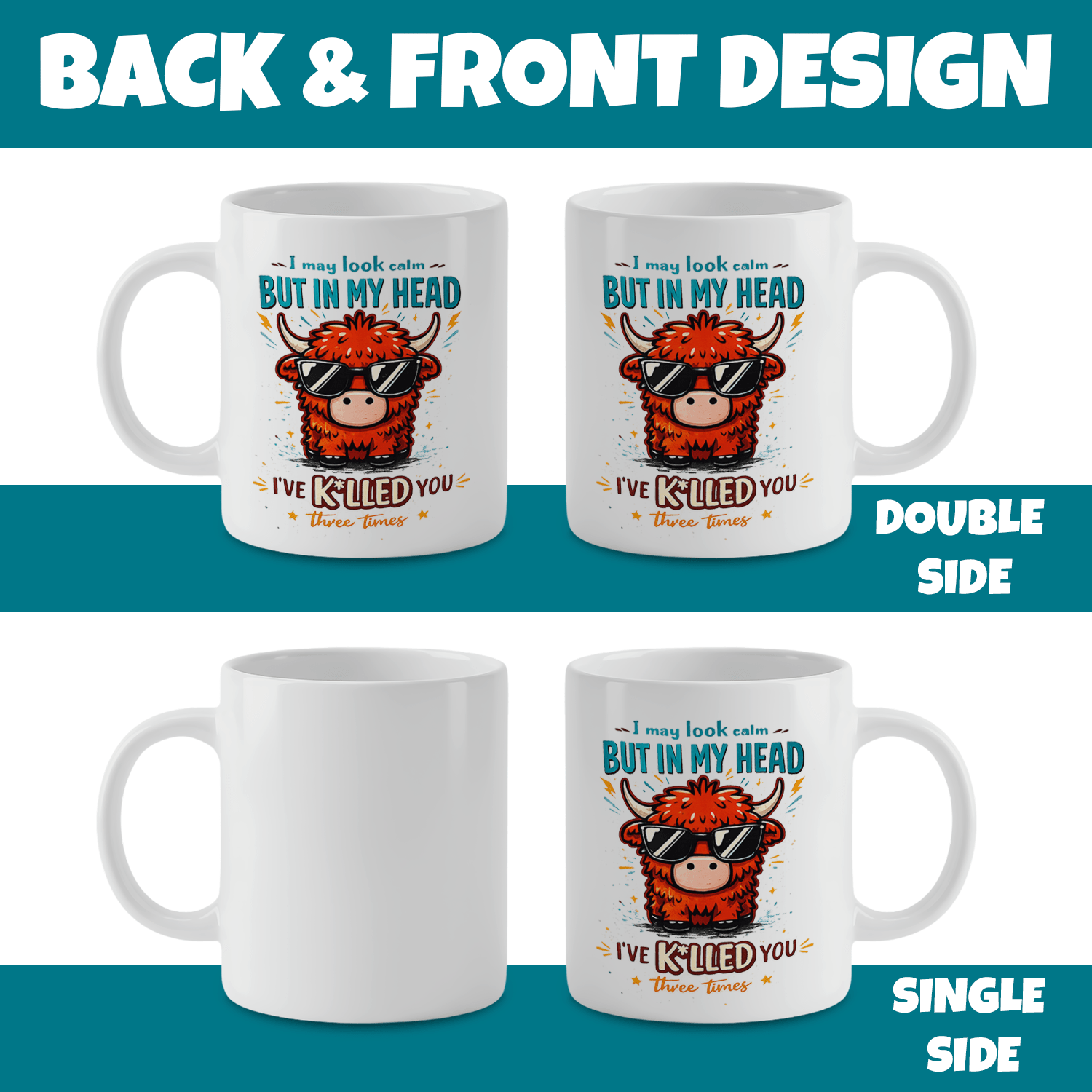 Highland Cow Funny Quote Coffe - Coffee Tea Quotes ulasan dan harga