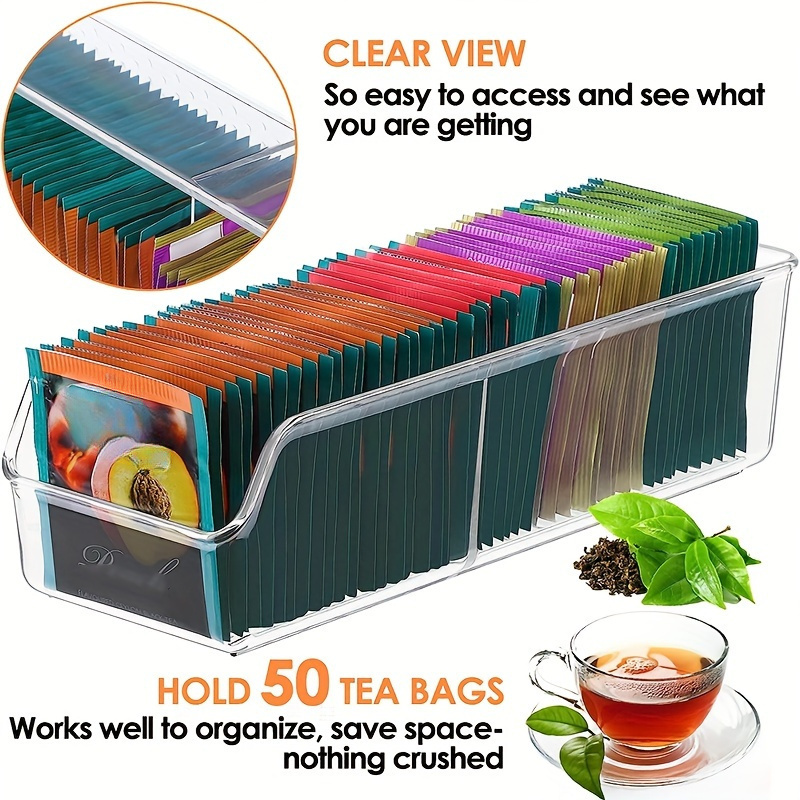 1pc Clear Tea Bag Organizer Bo - Coffee Tea Containers ulasan dan harga