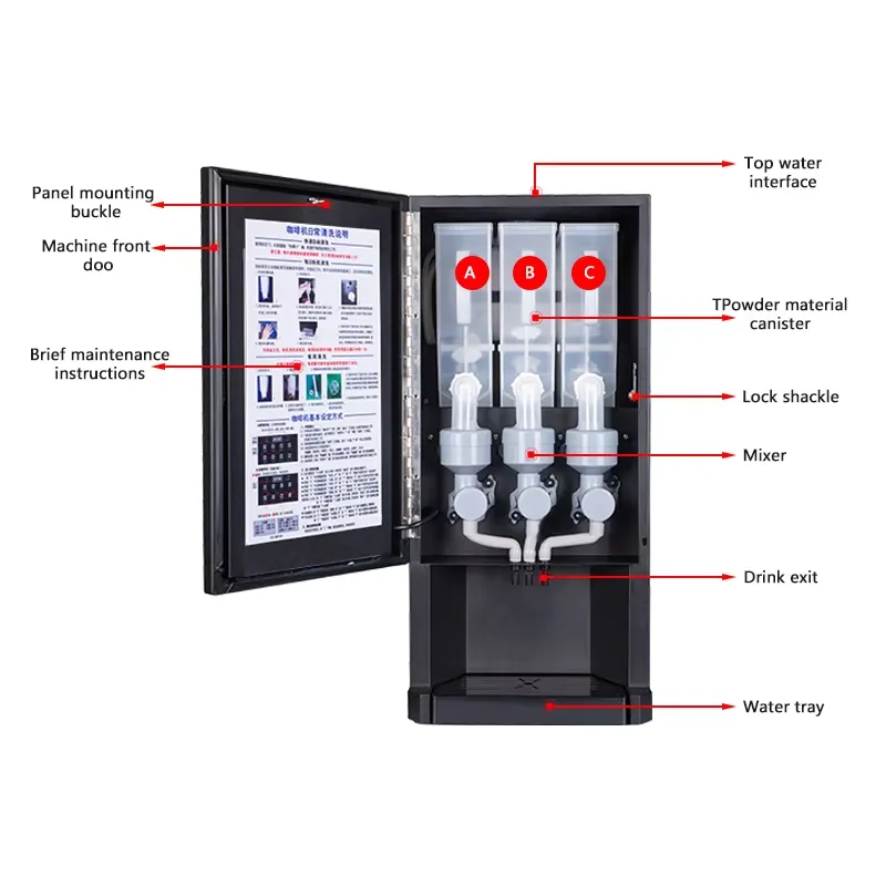 for E30S 3 Milk Tea Vending Ma - Coffee Tea Vending Machine For Office ulasan dan harga