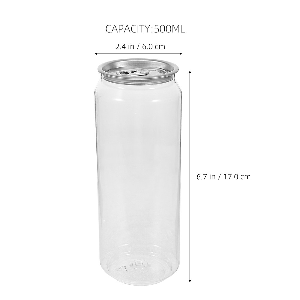 5pcs Transparent Beverage Cans - Coffee Tea Containers ulasan dan harga