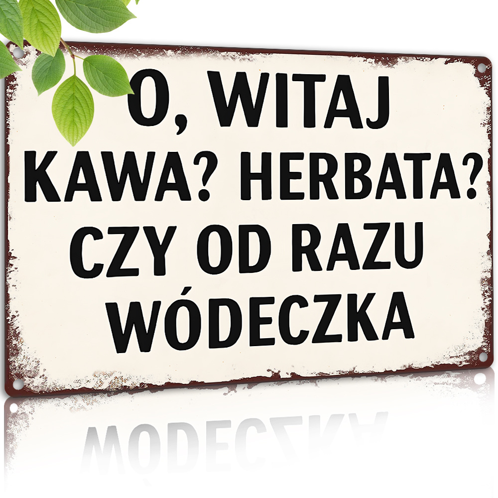 Vintage Metal Sign, Polish Fun - Coffee Tea Quotes ulasan dan harga
