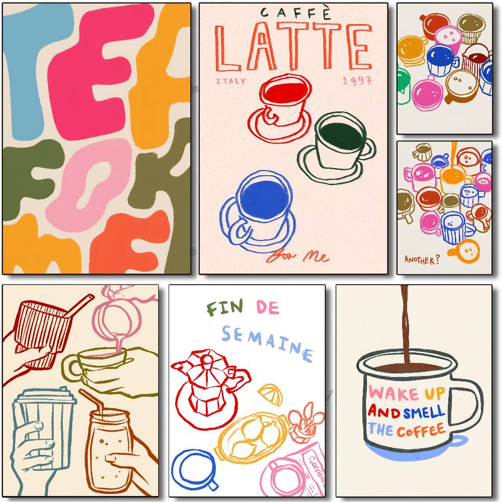 Color Aesthetics Retro Kitchen - Wallpaper Coffee And Tea ulasan dan harga