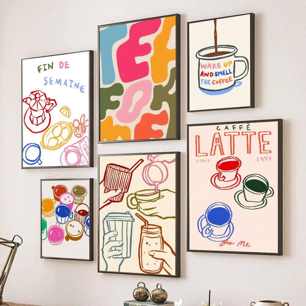 Color Aesthetics Retro Kitchen - Wallpaper Coffee And Tea ulasan dan harga