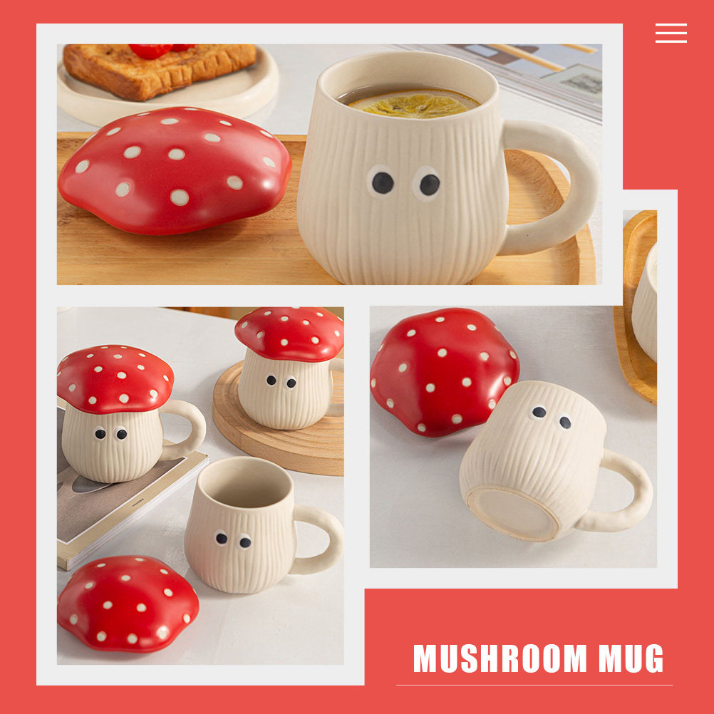 Ceramic Coffee Mug Mushroom Sh - Coffee Tea And Cocoa ulasan dan harga
