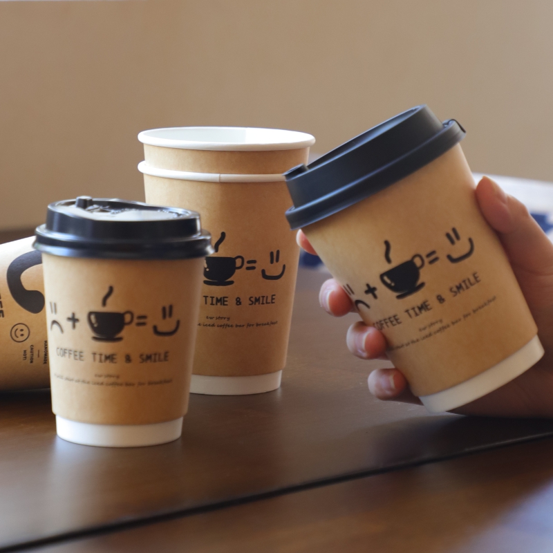 50Pcs 8/14oz Disposable Kraft  - Wallpaper Coffee And Tea ulasan dan harga