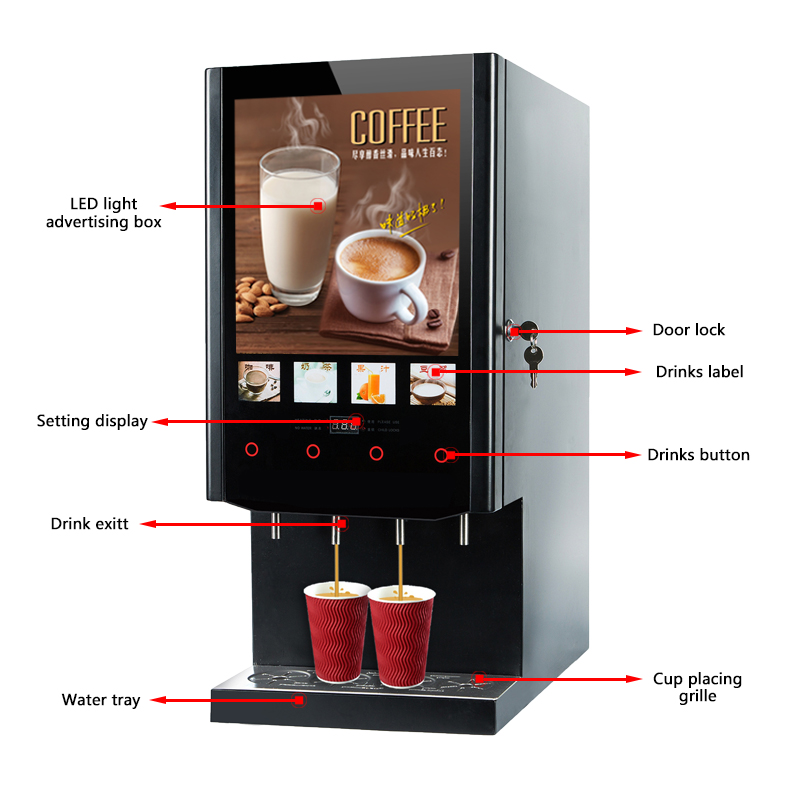 40S 4 Flavours Milk Tea Vendin - Coffee Tea Vending Machine For Office ulasan dan harga